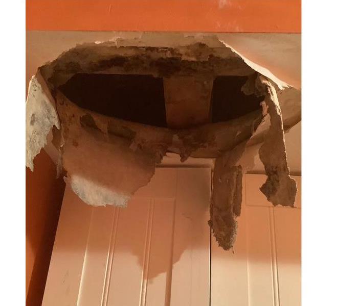 ceiling collapsed due to water damage