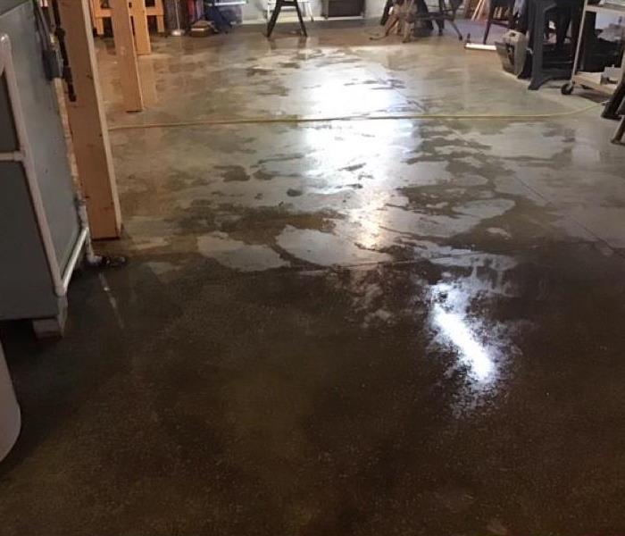 water on concrete floor