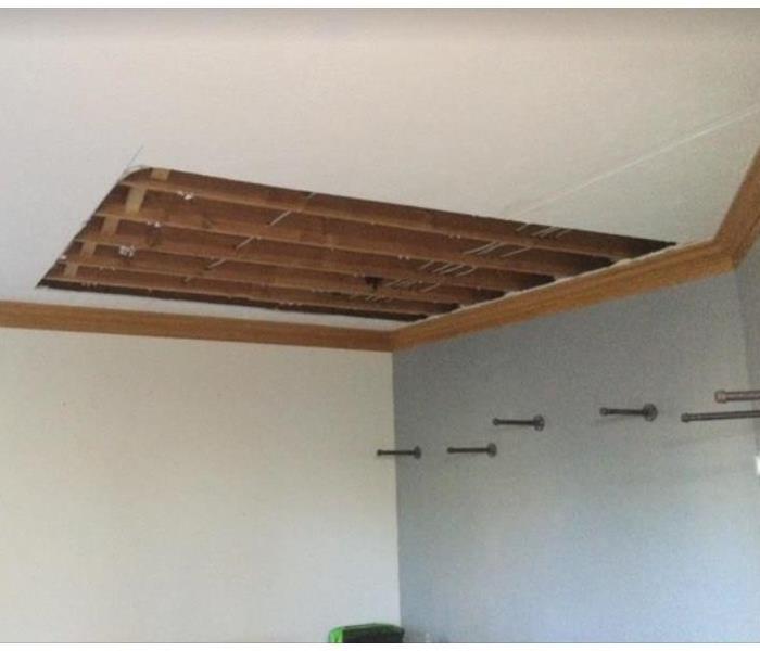 water damaged ceiling removed