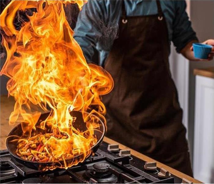 fire in pan